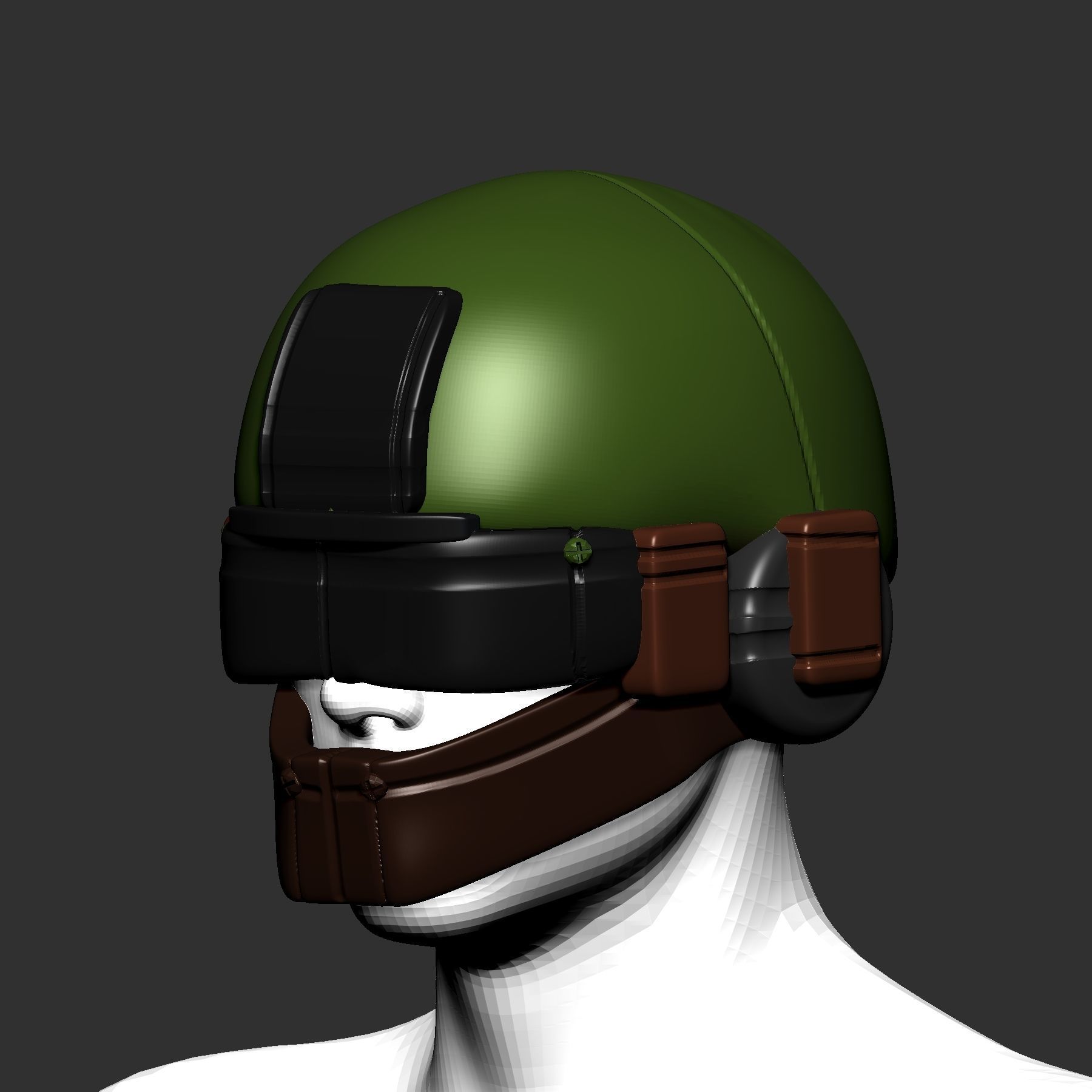 helmet high poly sculpt 3d printable  3D model_2