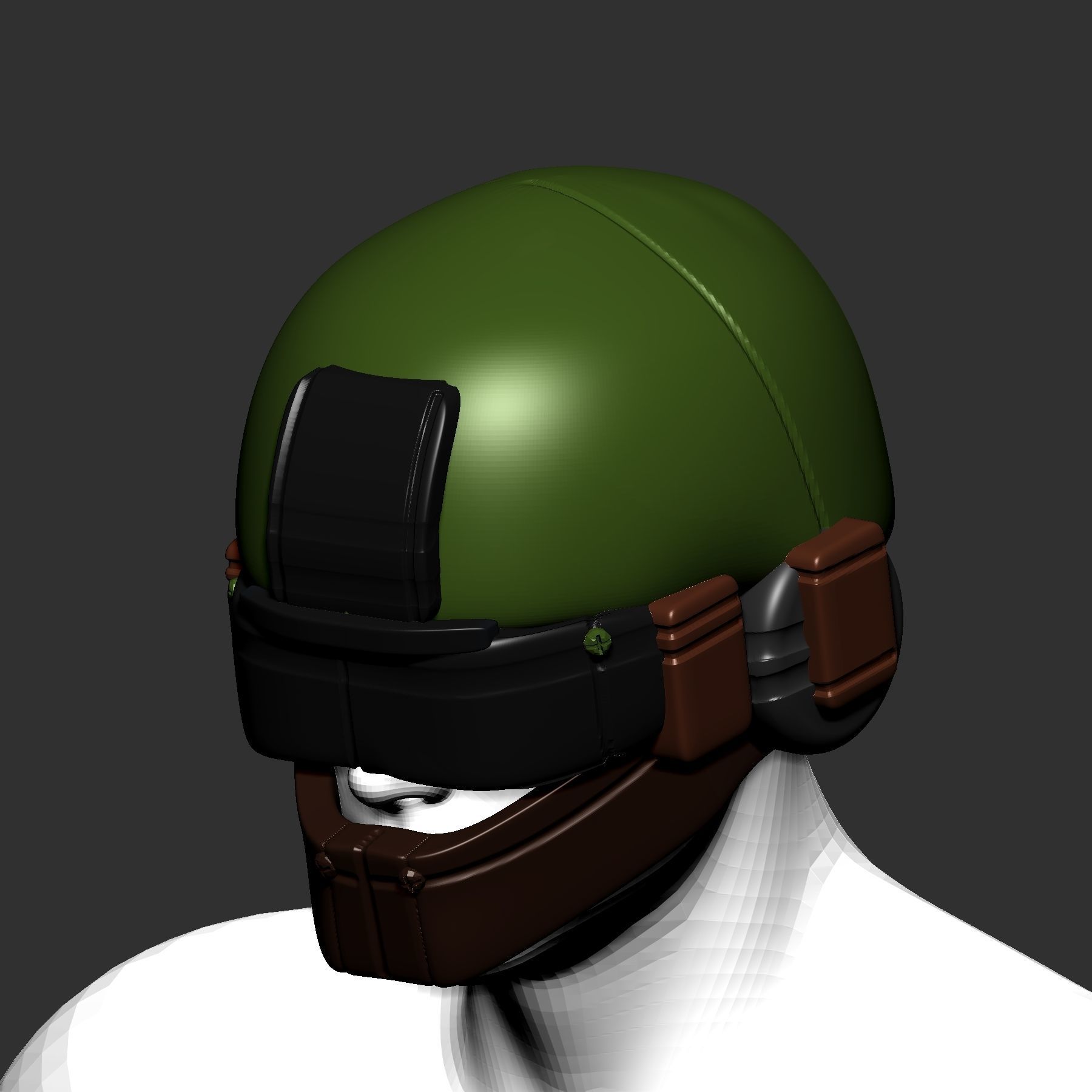 helmet high poly sculpt 3d printable  3D model_5