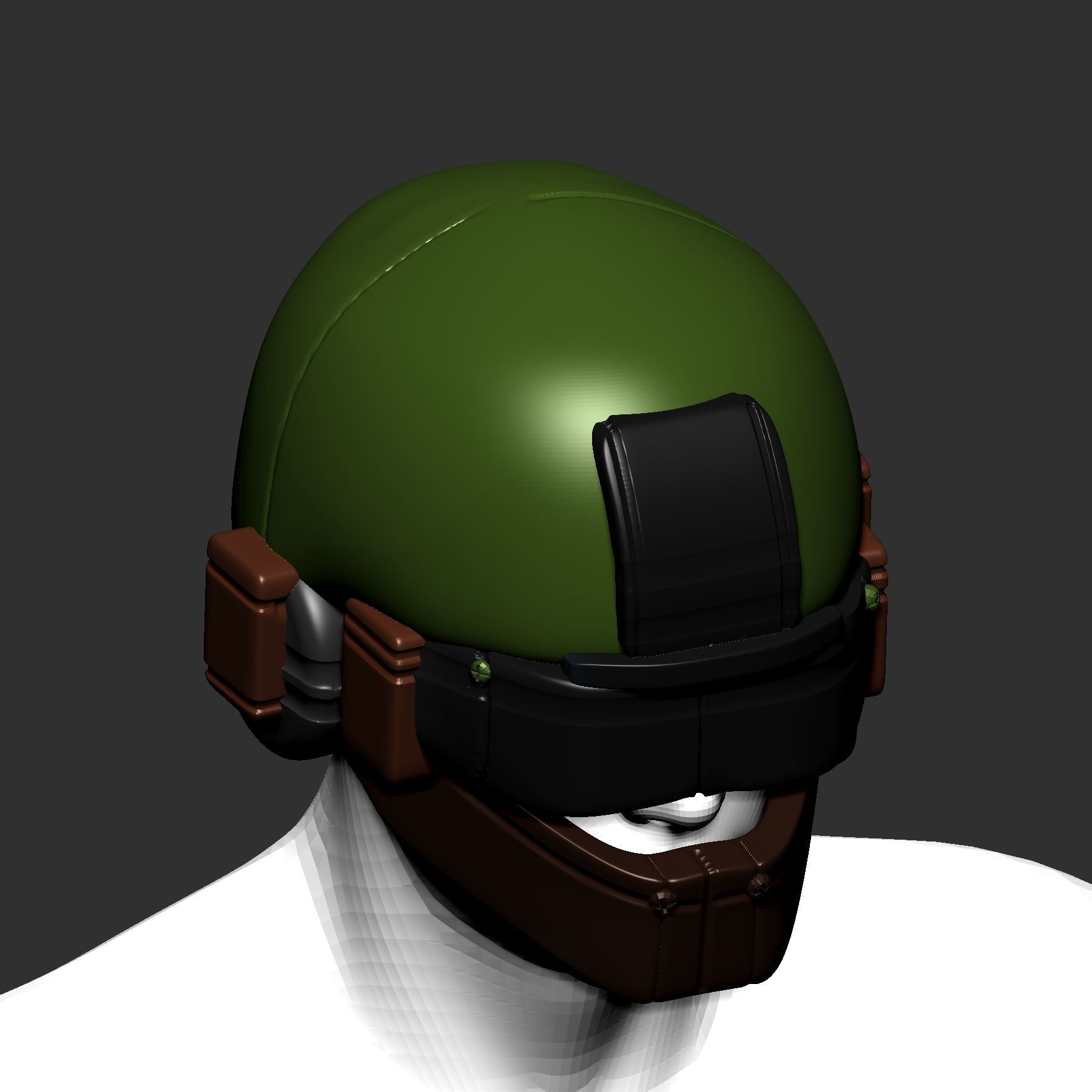 helmet high poly sculpt 3d printable  3D model_4