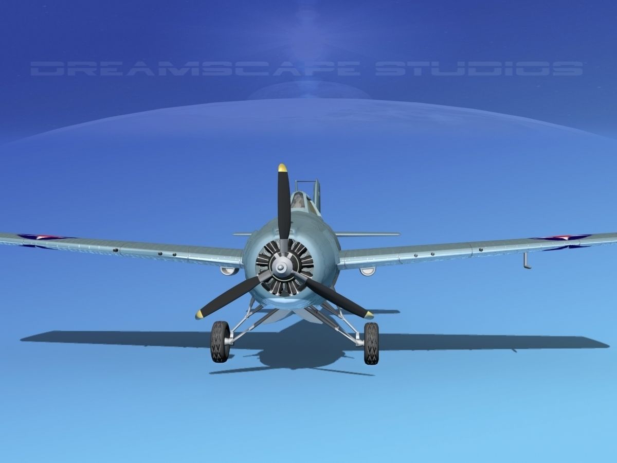 Grumman F4F-3 Wildcat V08 3D model_1