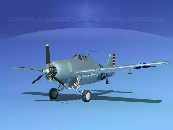 Grumman F4F-3 Wildcat V08 3D model