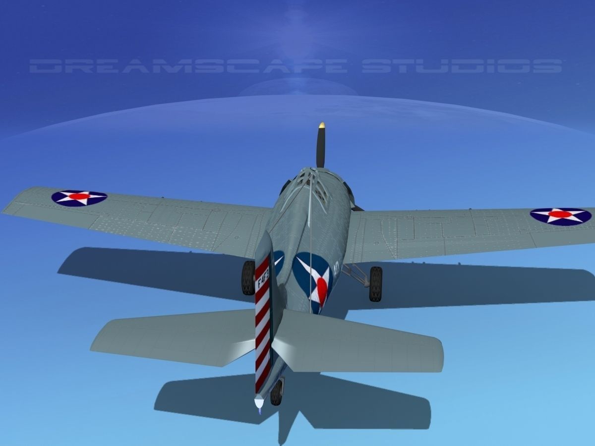Grumman F4F-3 Wildcat V08 3D model_6