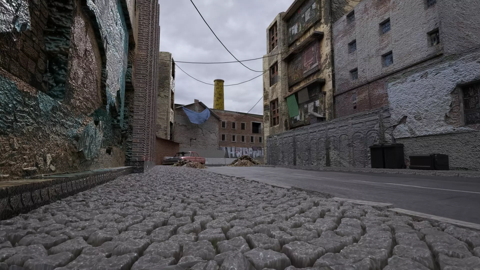 Abandoned Street 3D model_0