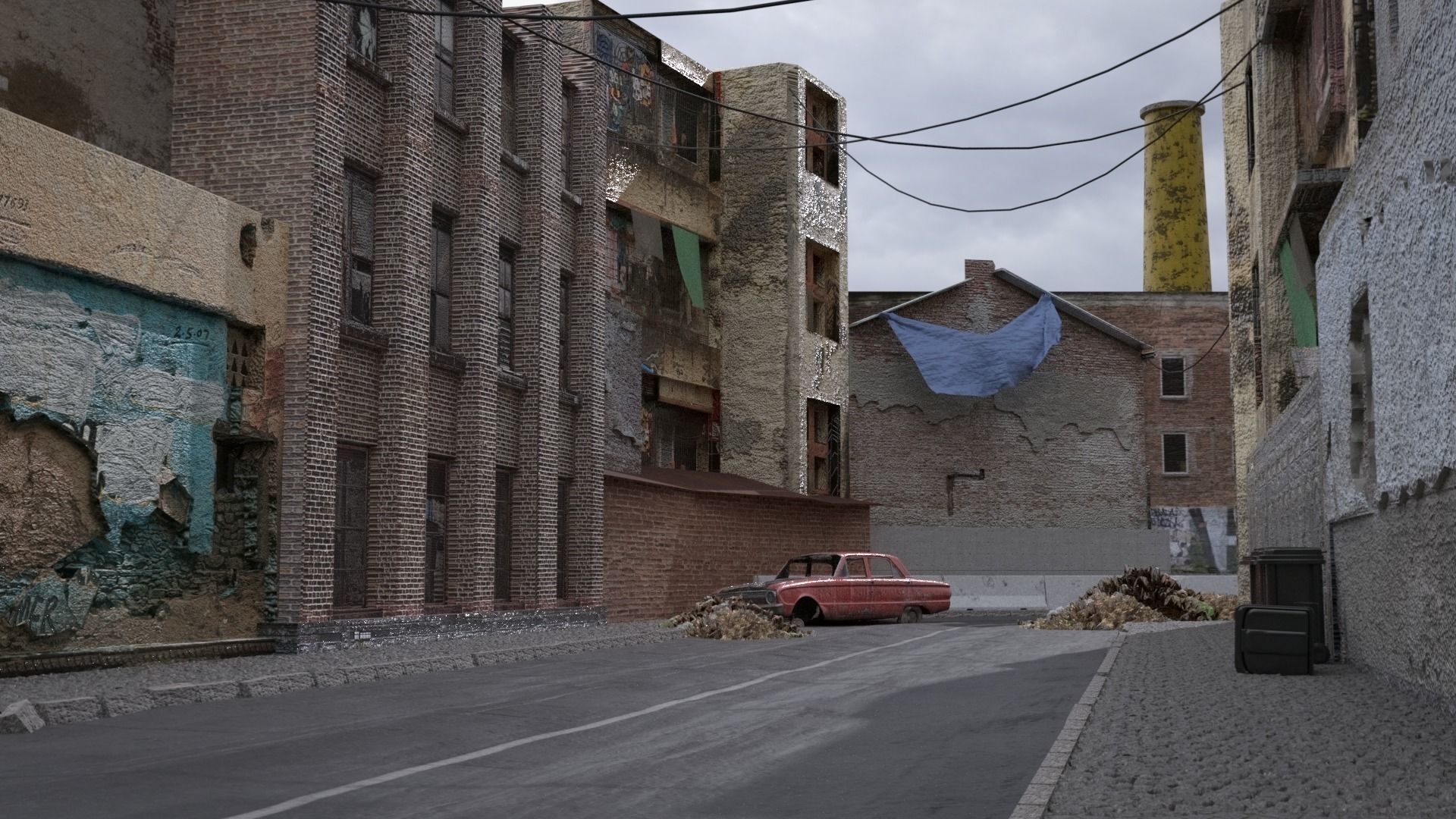 Abandoned Street 3D model_1