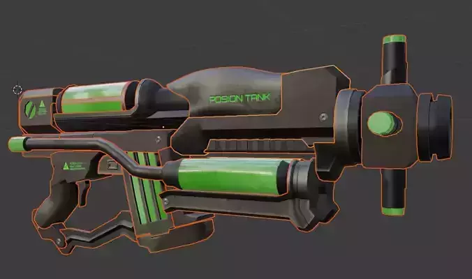 Sci-Fi Poison Gun Low-poly 3D model