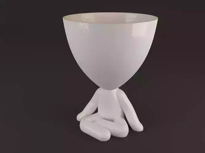 crossed legs plant pot cute style 3D printable model  3D print model