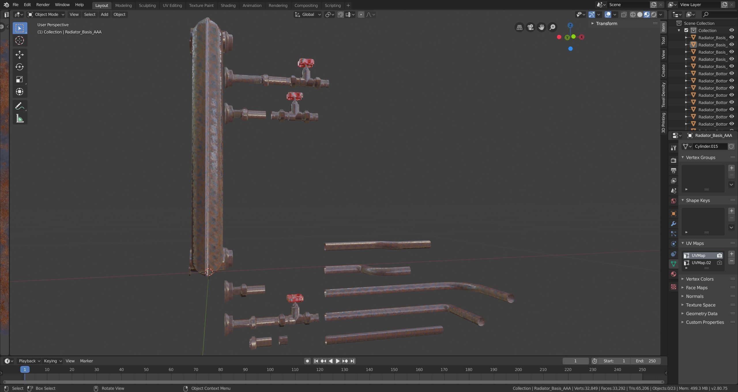 Radiator metal Low-poly 3D model_5