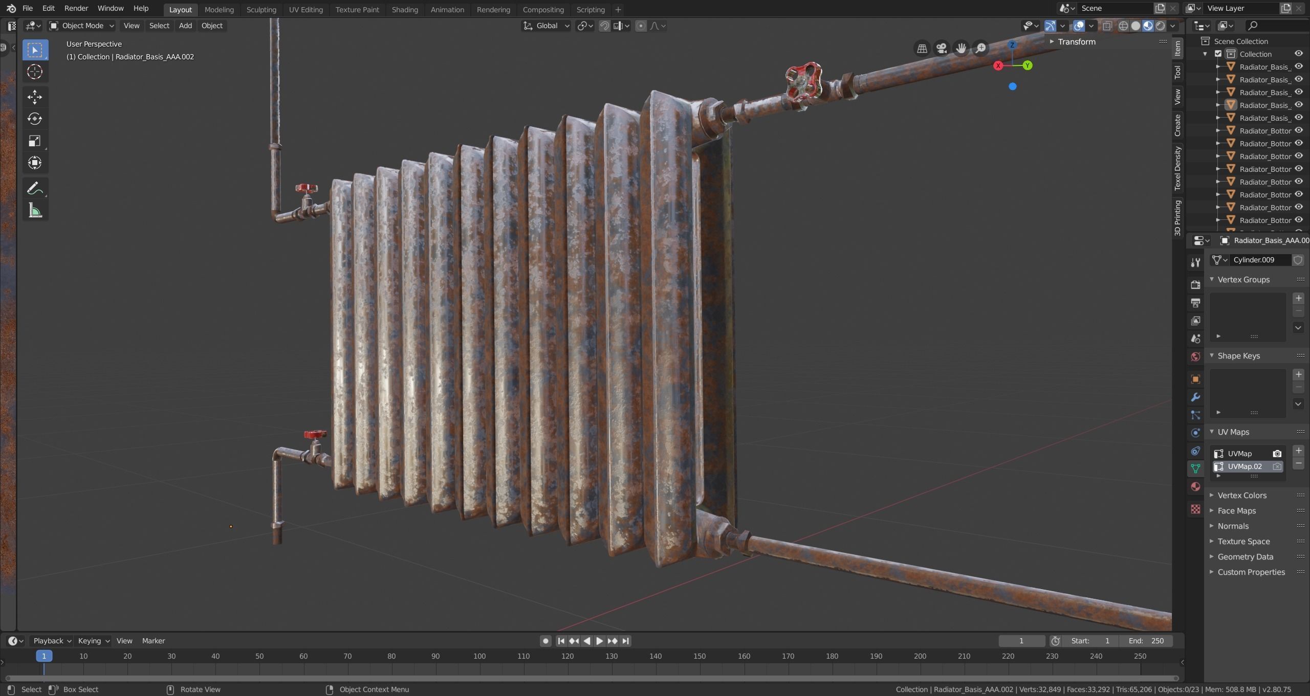 Radiator metal Low-poly 3D model_2