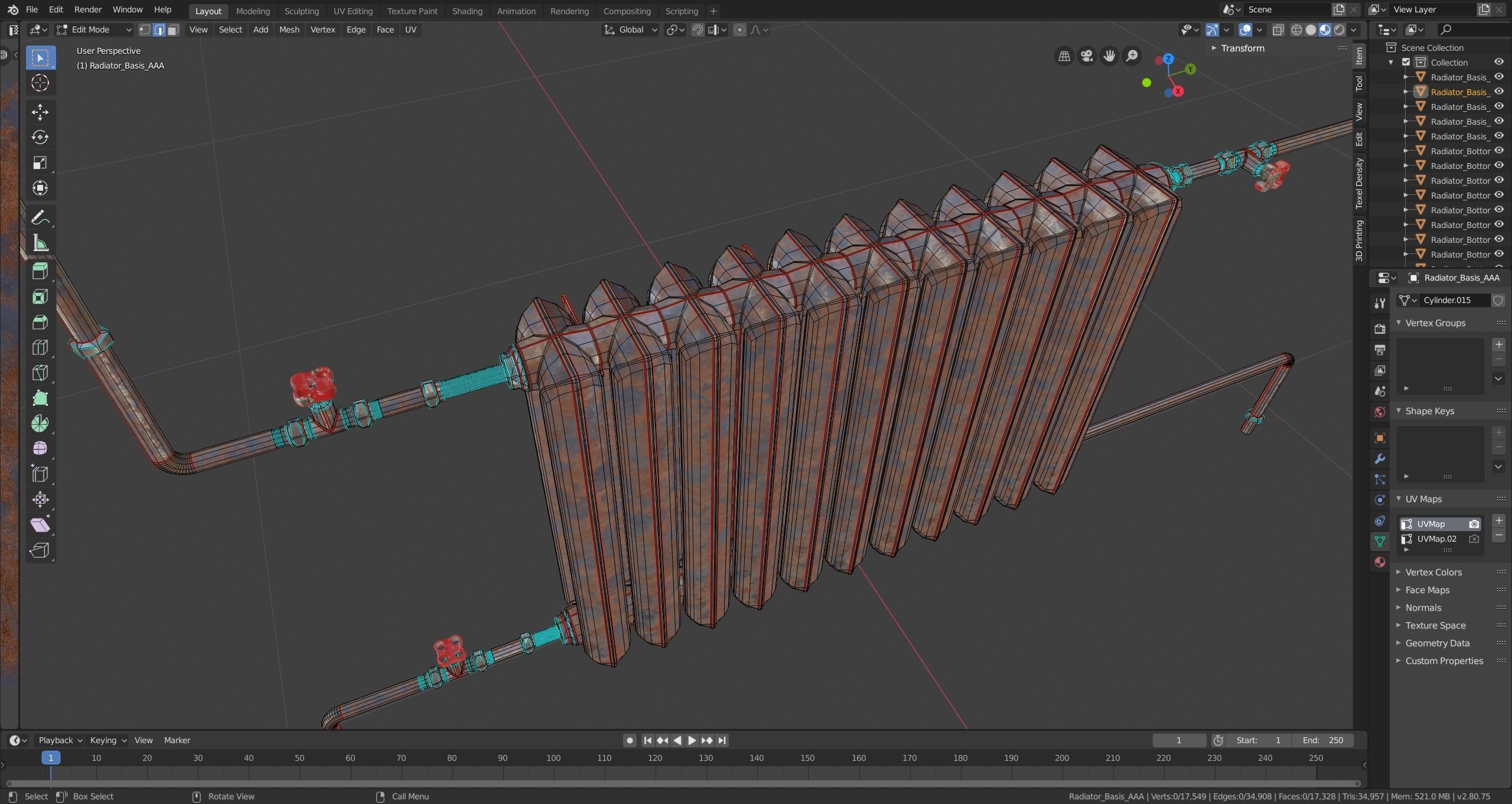 Radiator metal Low-poly 3D model_4