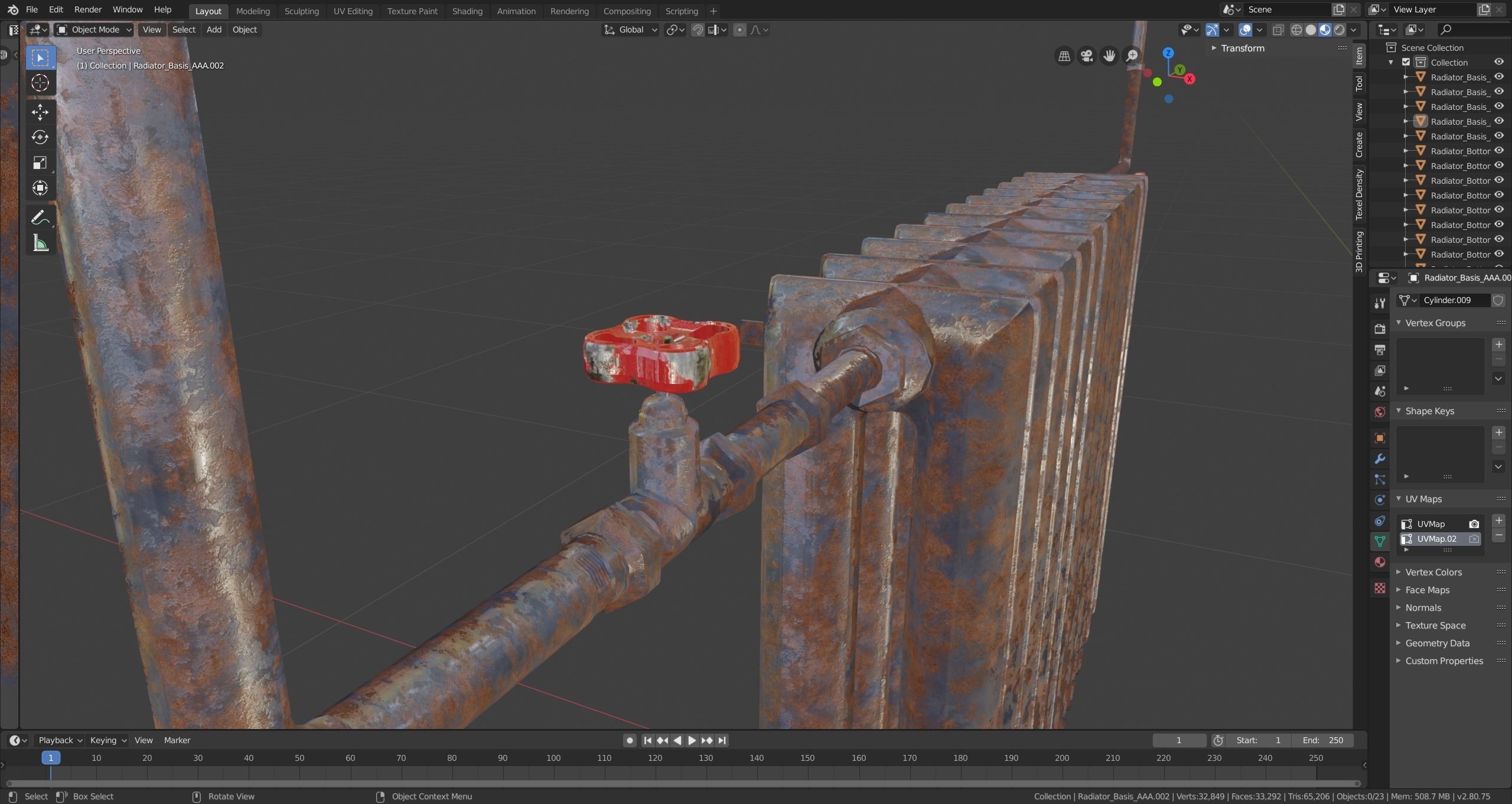 Radiator metal Low-poly 3D model_1