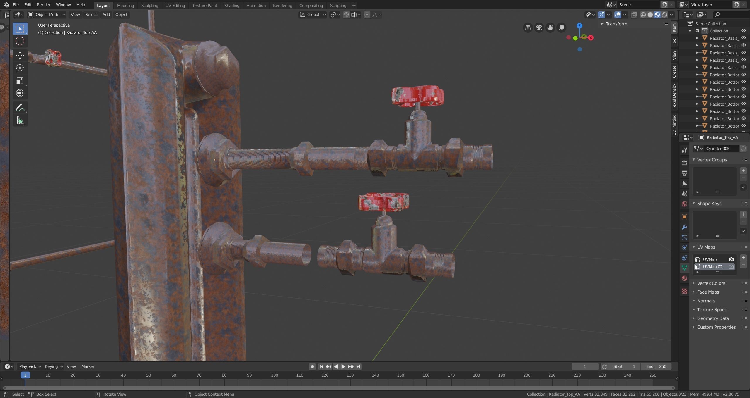 Radiator metal Low-poly 3D model_6