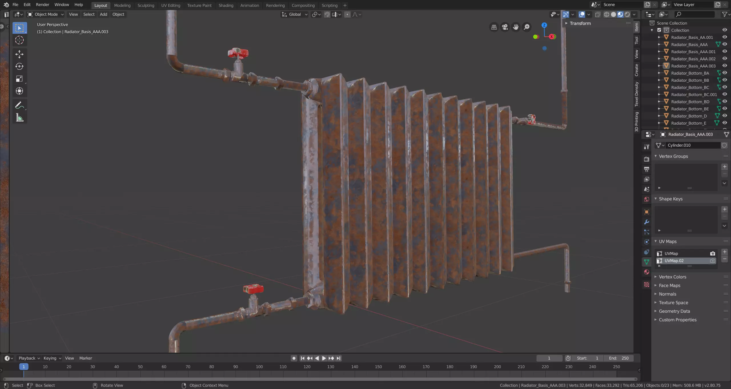 Radiator metal Low-poly 3D model_0