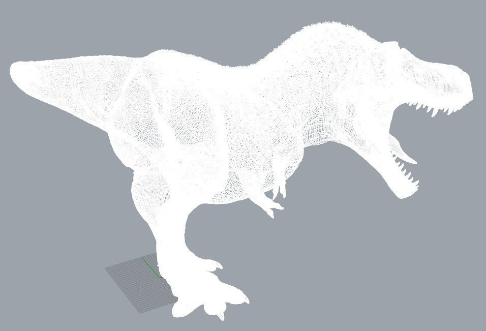 T-REX  in a position defending prey 3D print model_5