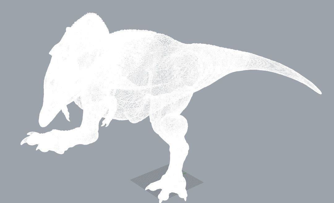 T-REX  in a position defending prey 3D print model_4