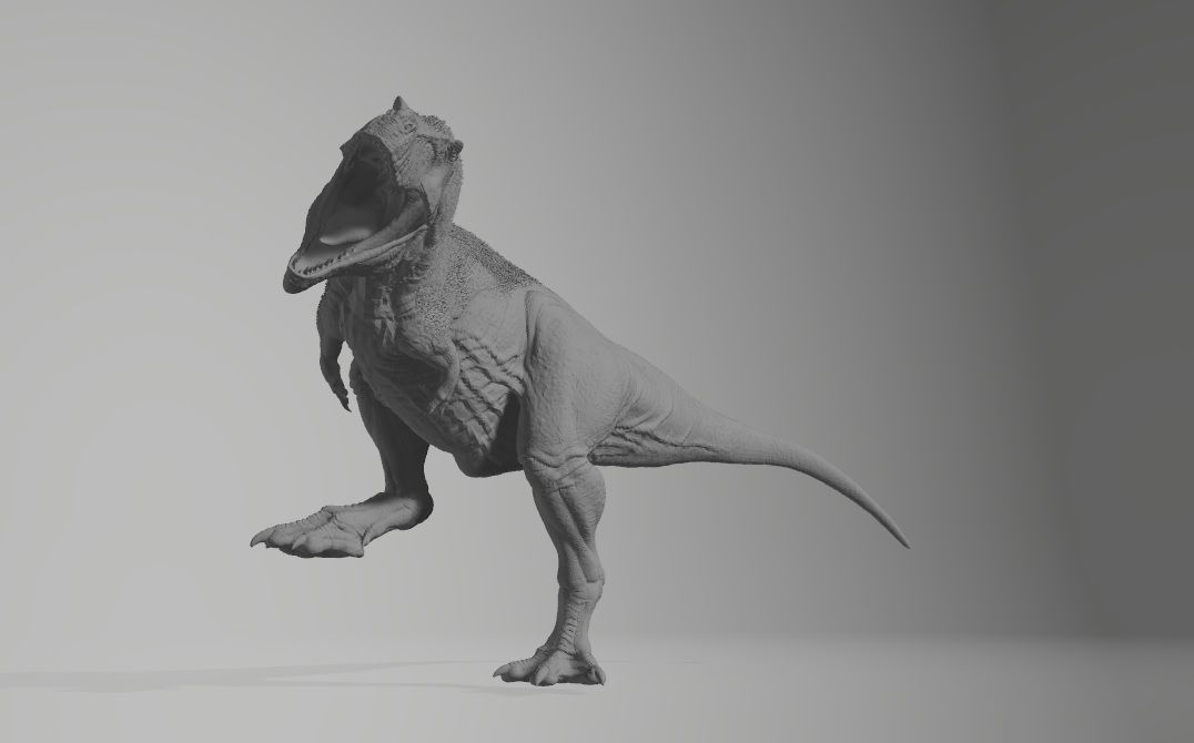 T-REX  in a position defending prey 3D print model_3