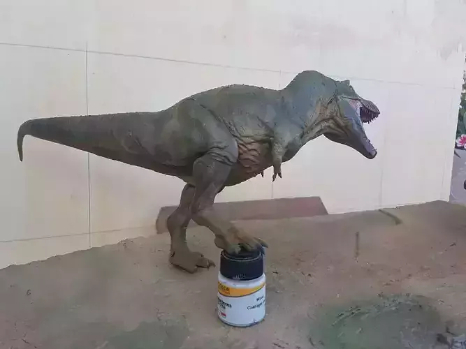 T-REX  in a position defending prey 3D print model