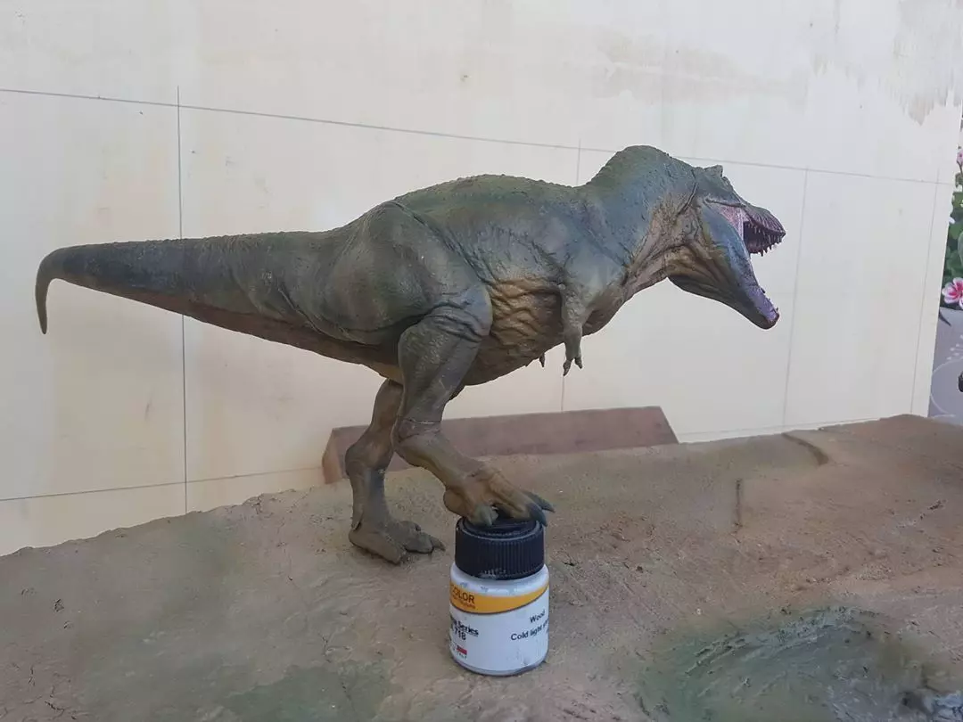 T-REX  in a position defending prey 3D print model_0