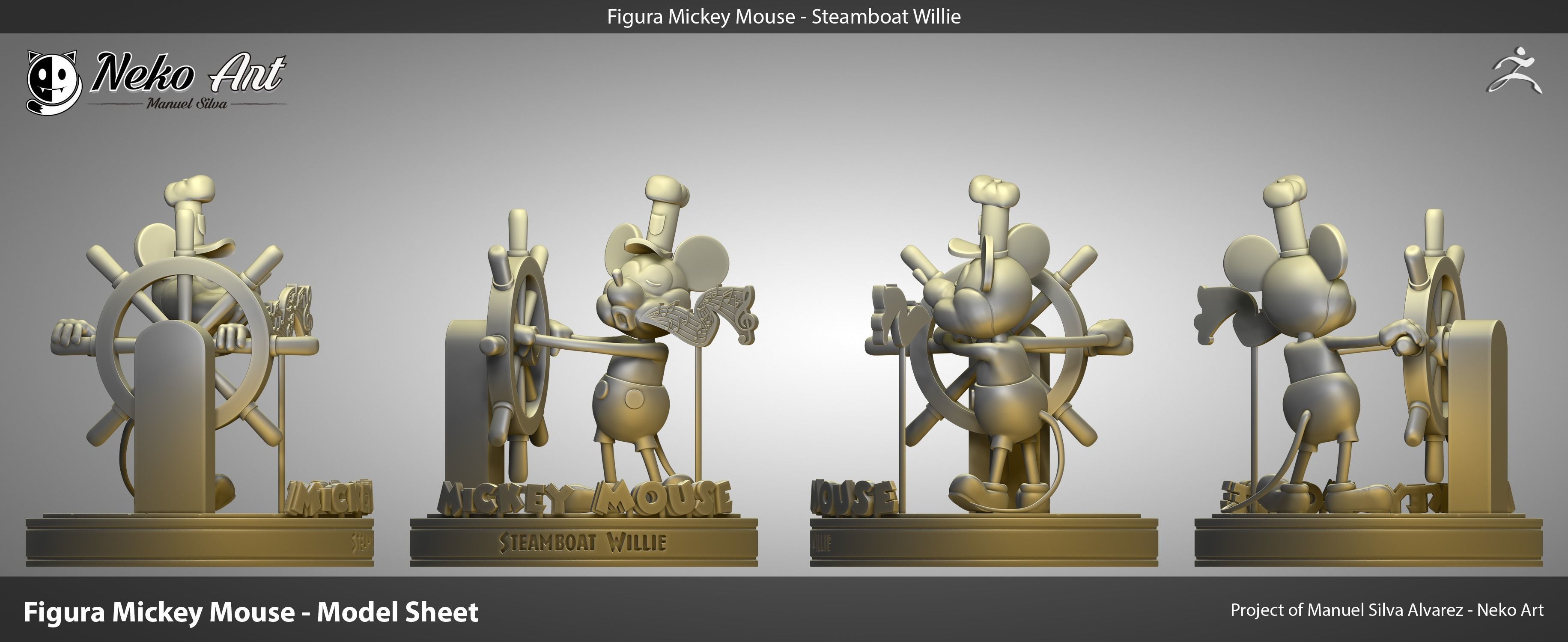 Fan Made Mickey figure - Steamboat Willie 3D print model_3