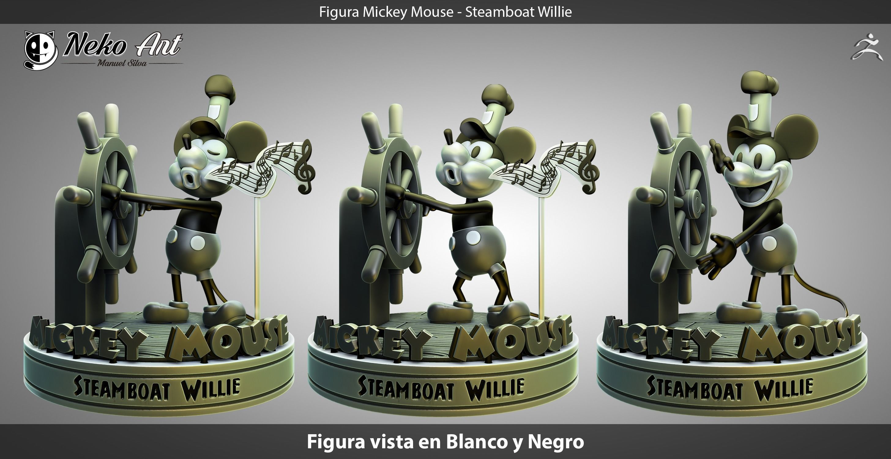 Fan Made Mickey figure - Steamboat Willie 3D print model_1