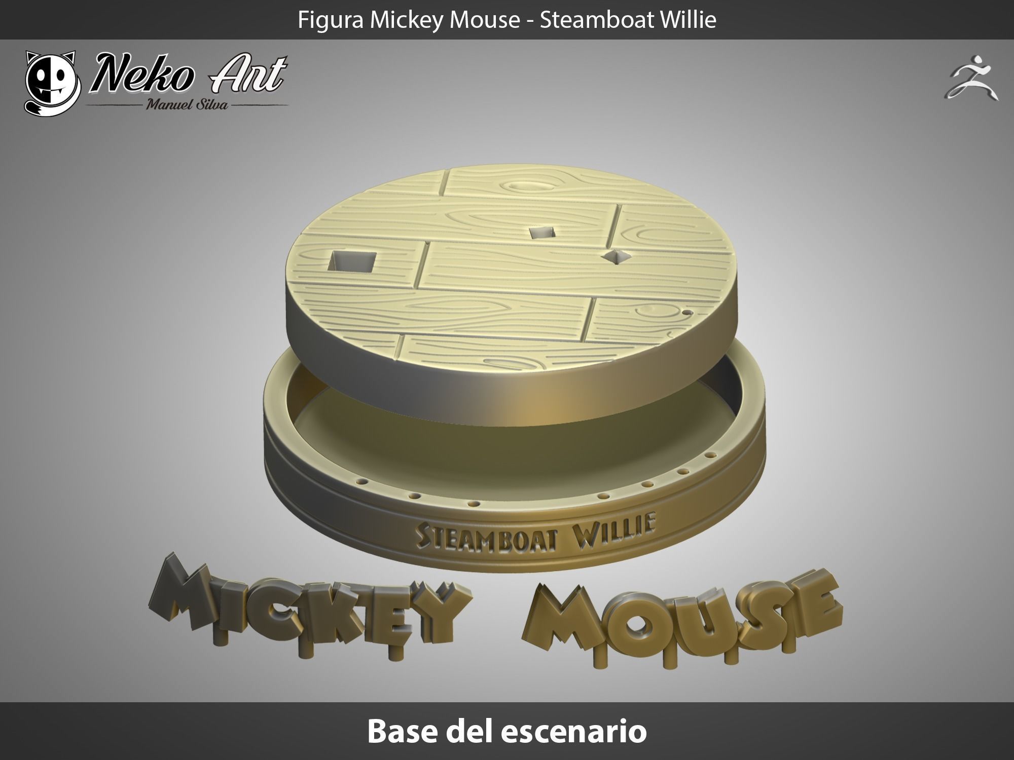 Fan Made Mickey figure - Steamboat Willie 3D print model_7
