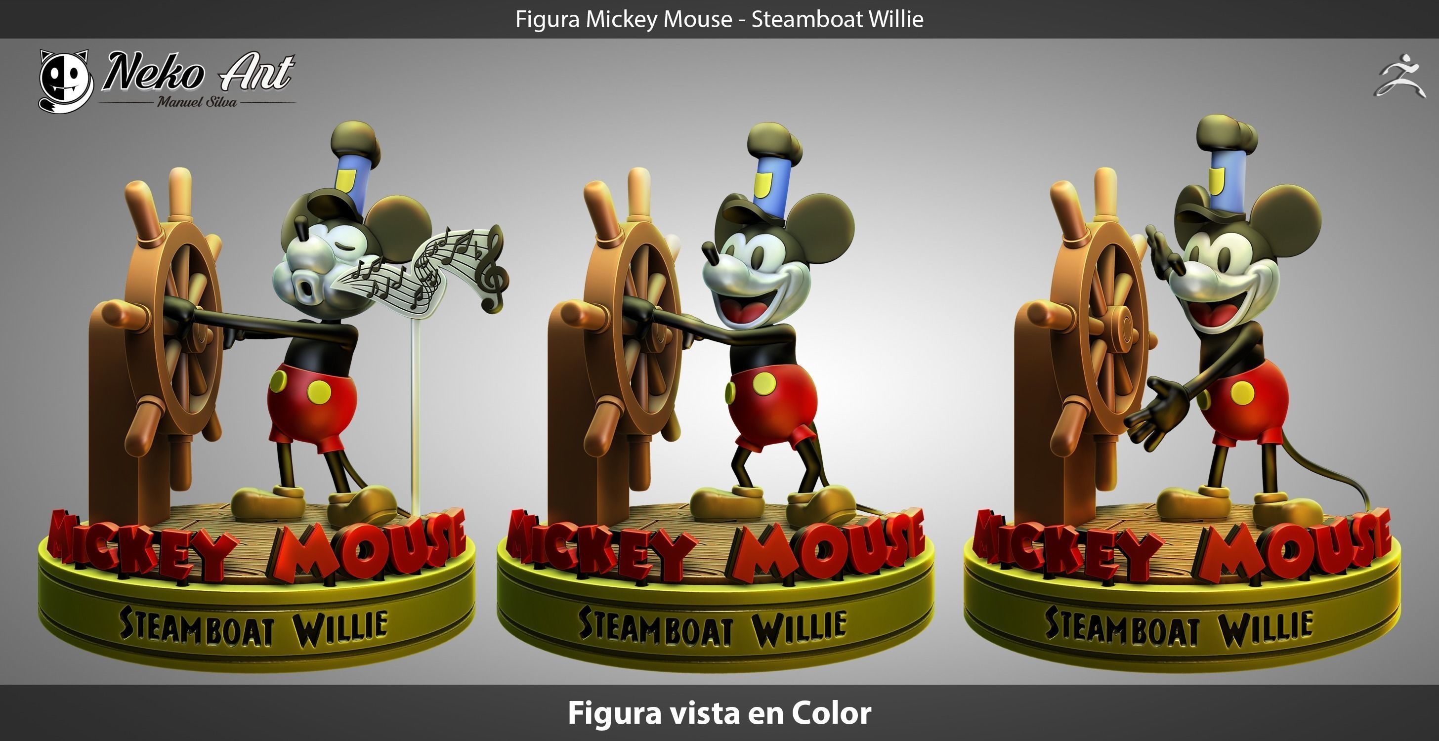 Fan Made Mickey figure - Steamboat Willie 3D print model_2