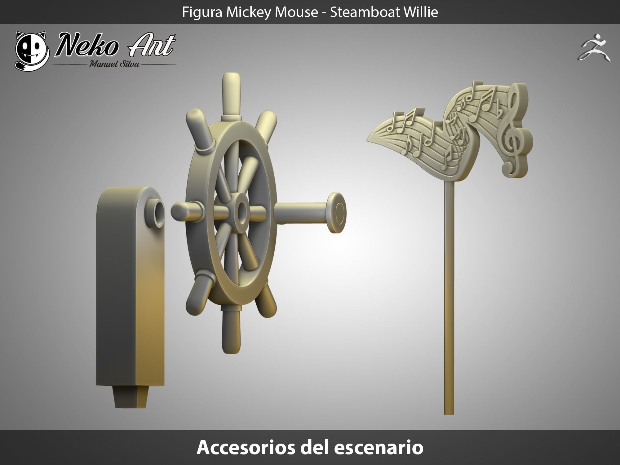 Fan Made Mickey figure - Steamboat Willie 3D print model_6