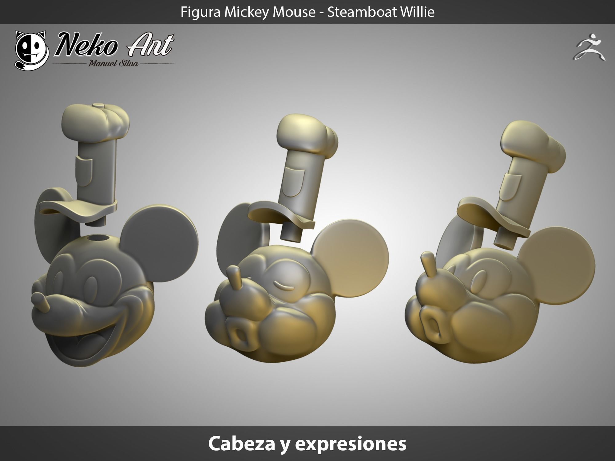 Fan Made Mickey figure - Steamboat Willie 3D print model_4