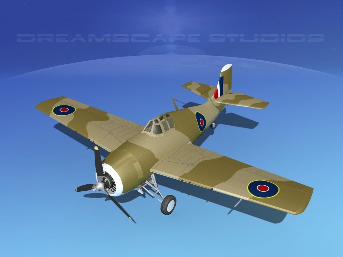 Grumman F4F-3 Wildcat V12 3D model_10