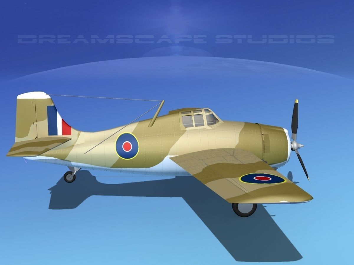 Grumman F4F-3 Wildcat V12 3D model_4