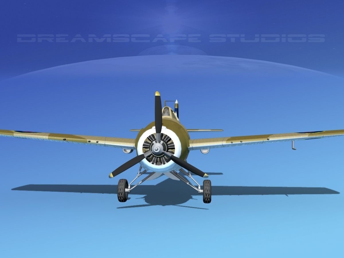 Grumman F4F-3 Wildcat V12 3D model_1