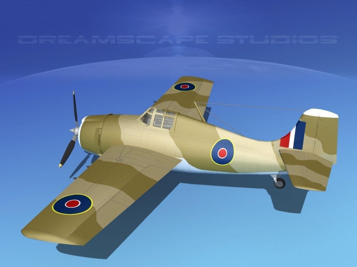 Grumman F4F-3 Wildcat V12 3D model_8
