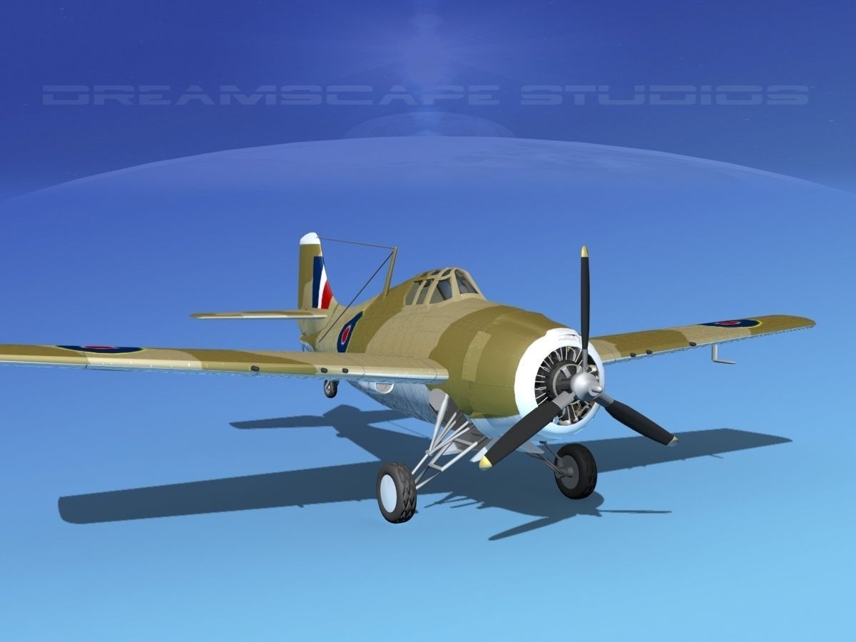 Grumman F4F-3 Wildcat V12 3D model_2