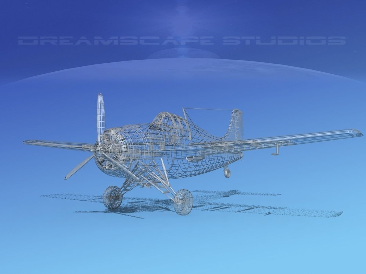 Grumman F4F-3 Wildcat V12 3D model_12