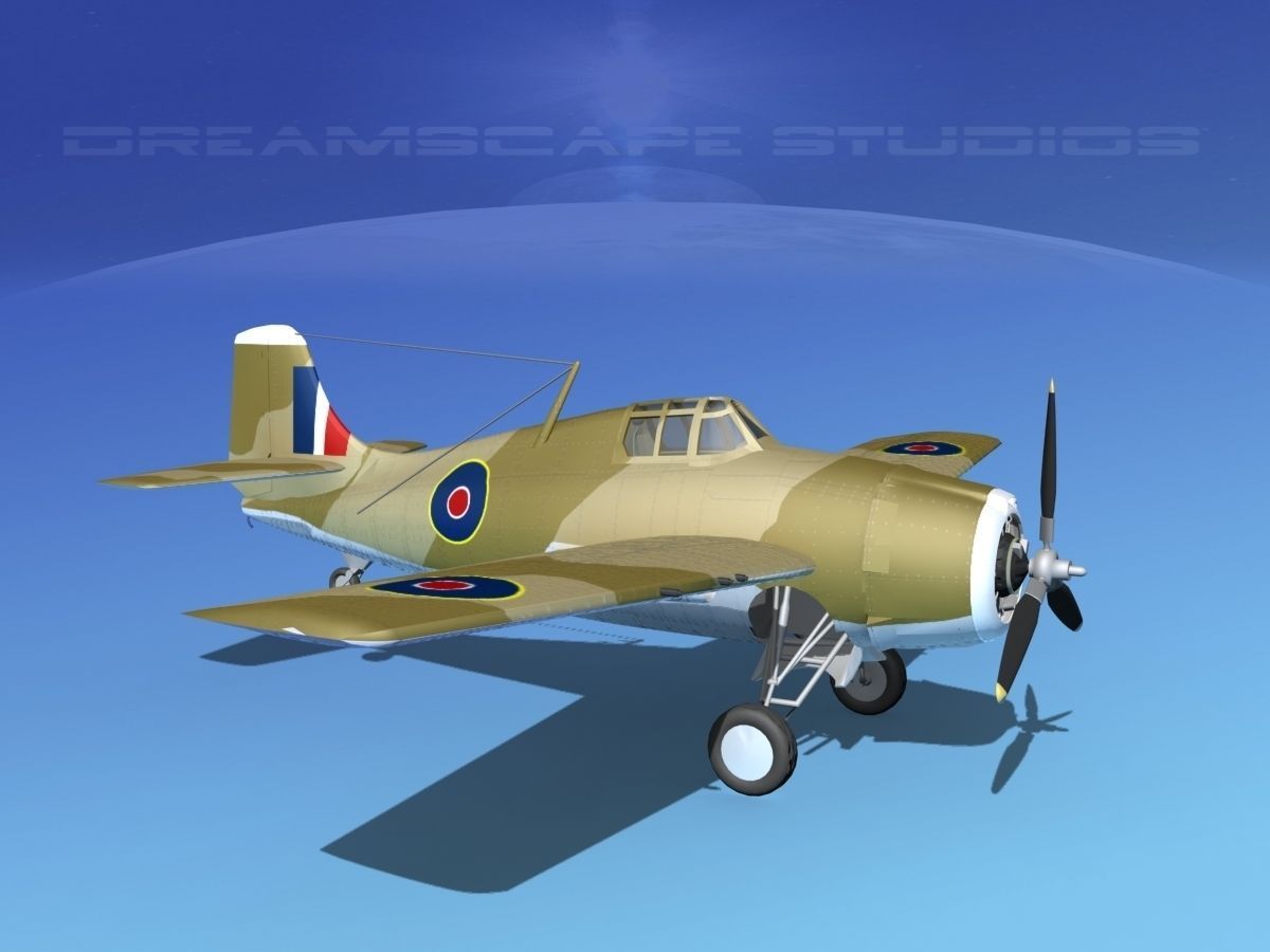 Grumman F4F-3 Wildcat V12 3D model_3