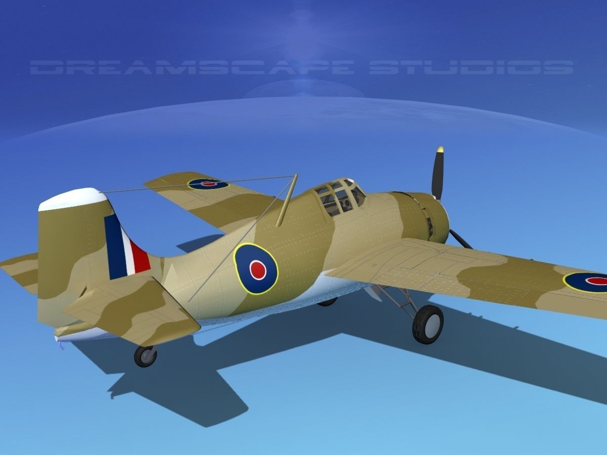 Grumman F4F-3 Wildcat V12 3D model_5