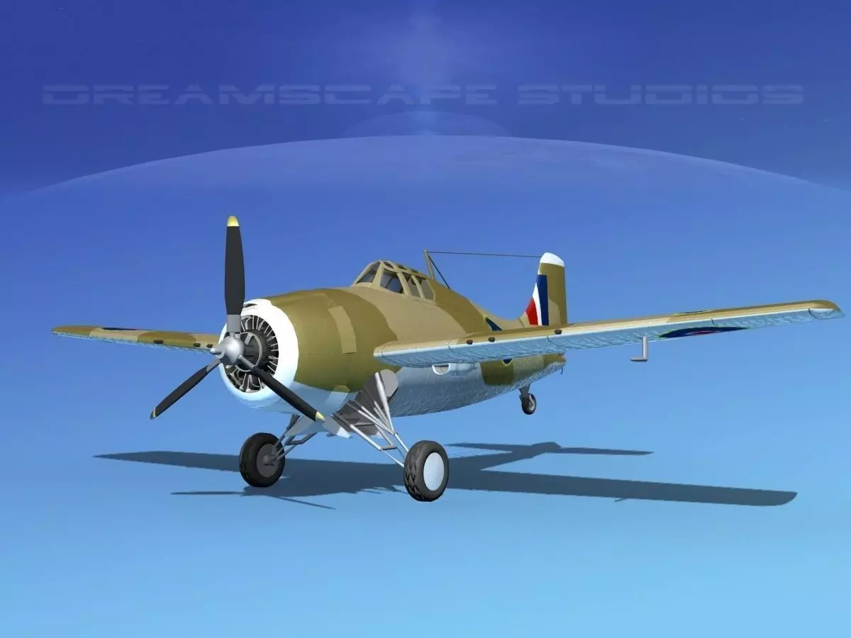 Grumman F4F-3 Wildcat V12 3D model_0