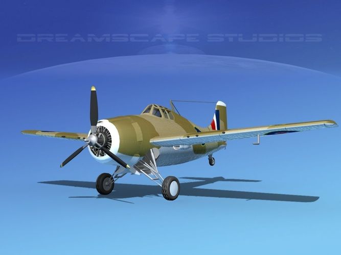 Grumman F4F-3 Wildcat V12 3D model