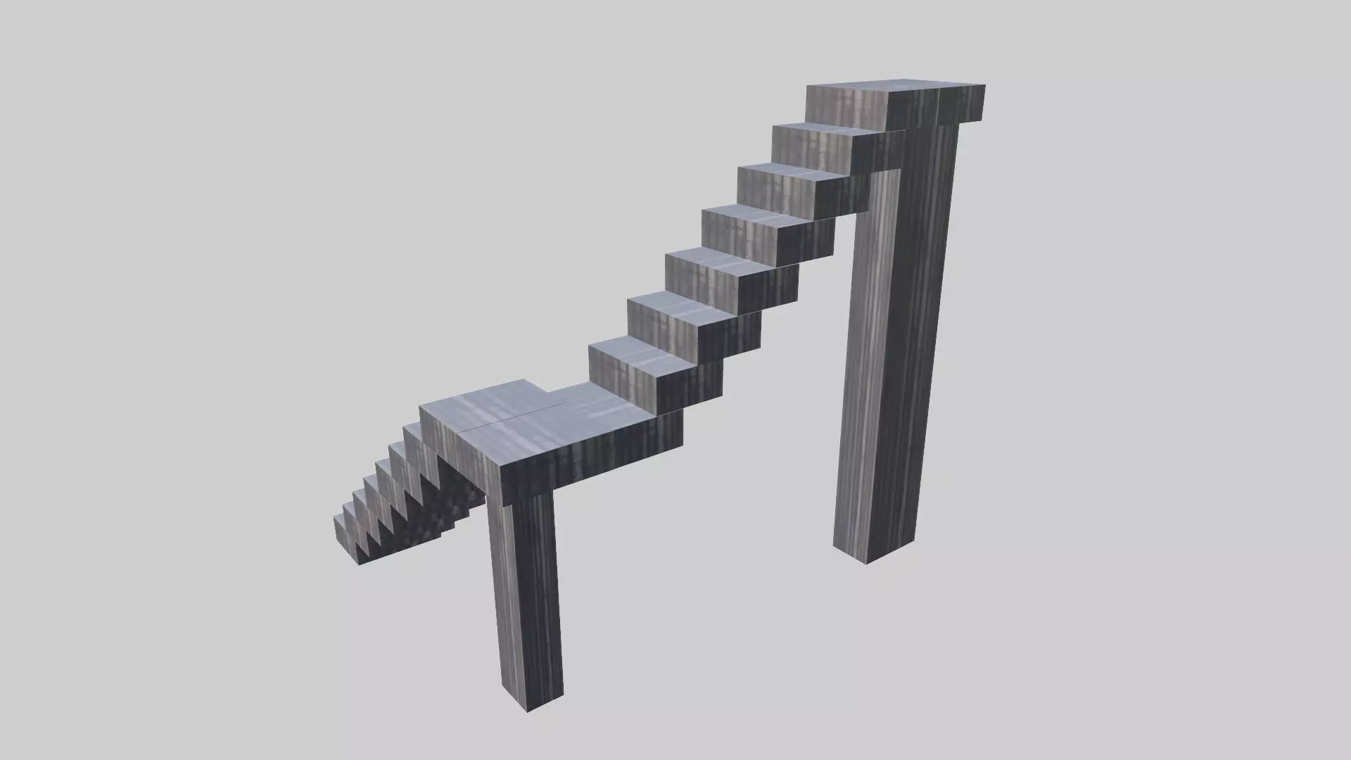Wooden Staircase High-Poly model for game developing 3D model_0