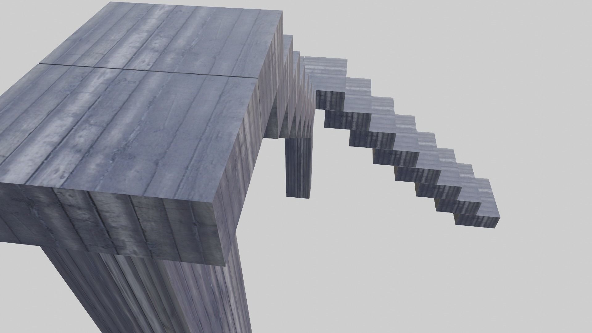 Wooden Staircase High-Poly model for game developing 3D model_2