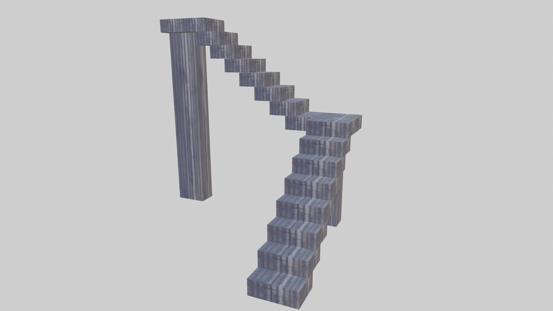 Wooden Staircase High-Poly model for game developing 3D model_1