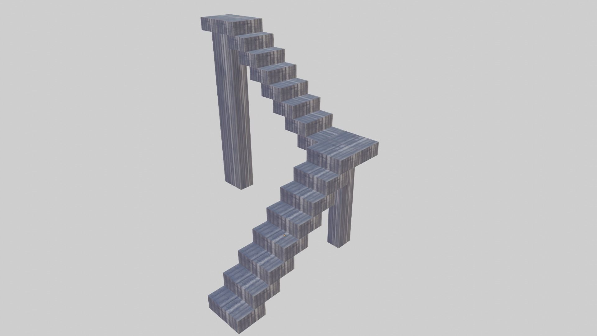 Wooden Staircase High-Poly model for game developing 3D model_4