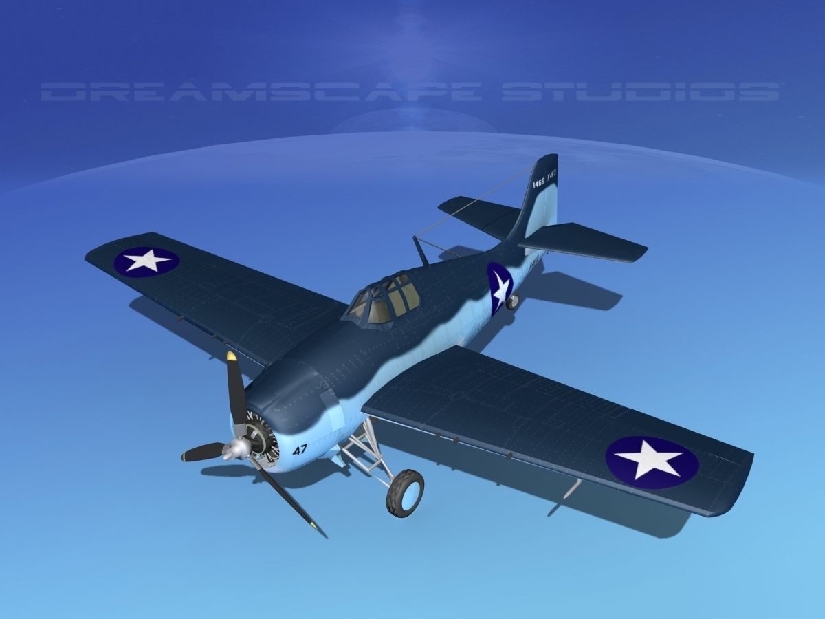 Grumman F4F-3 Wildcat V13 3D model_10