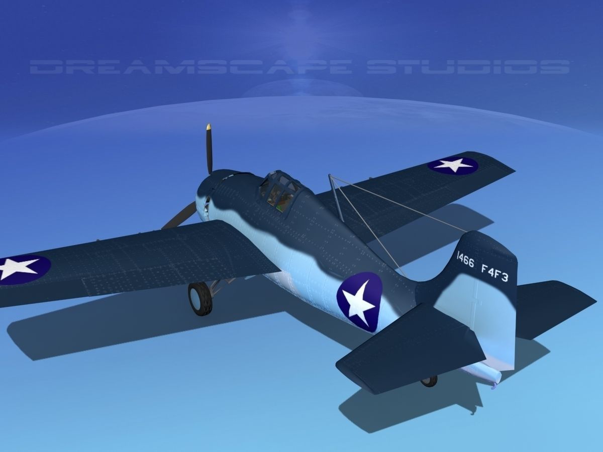 Grumman F4F-3 Wildcat V13 3D model_7