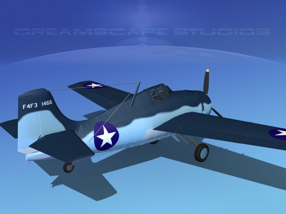 Grumman F4F-3 Wildcat V13 3D model_5
