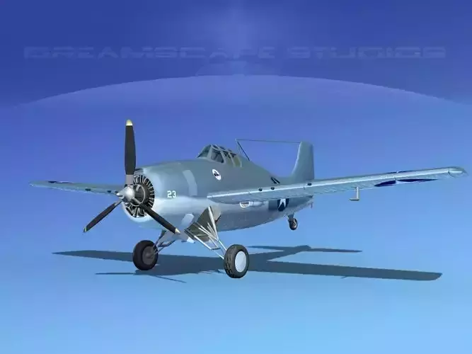 Grumman F4F-3 Wildcat V15 3D model