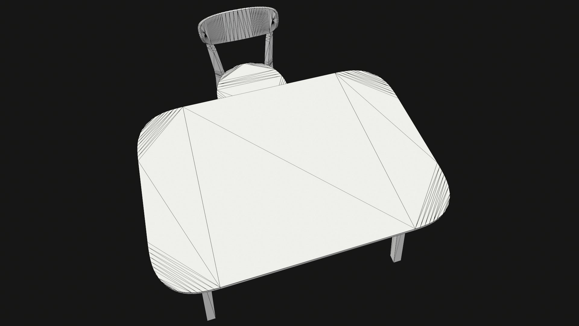 Old Dining Table and Chair Low-poly 3D model_18