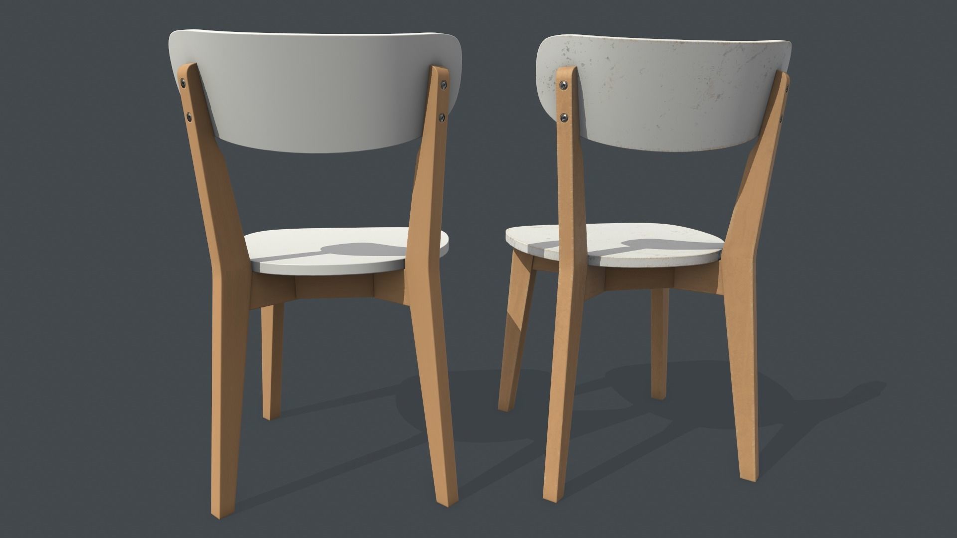 Old Dining Table and Chair Low-poly 3D model_16