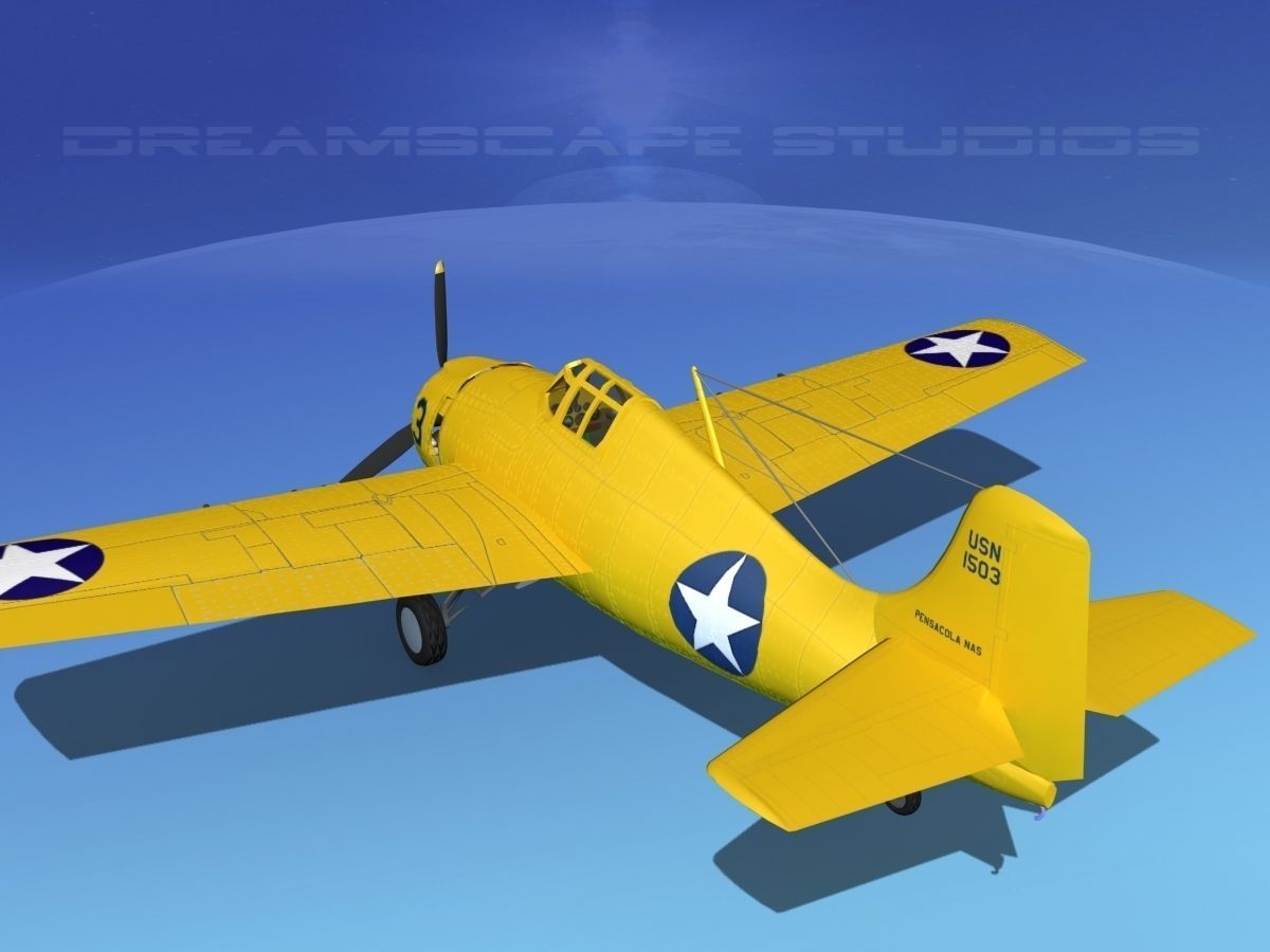 Grumman F4F-3 Wildcat V16 3D model_7