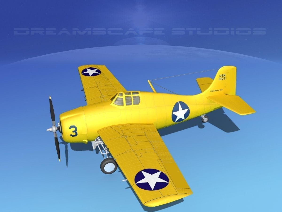Grumman F4F-3 Wildcat V16 3D model_9