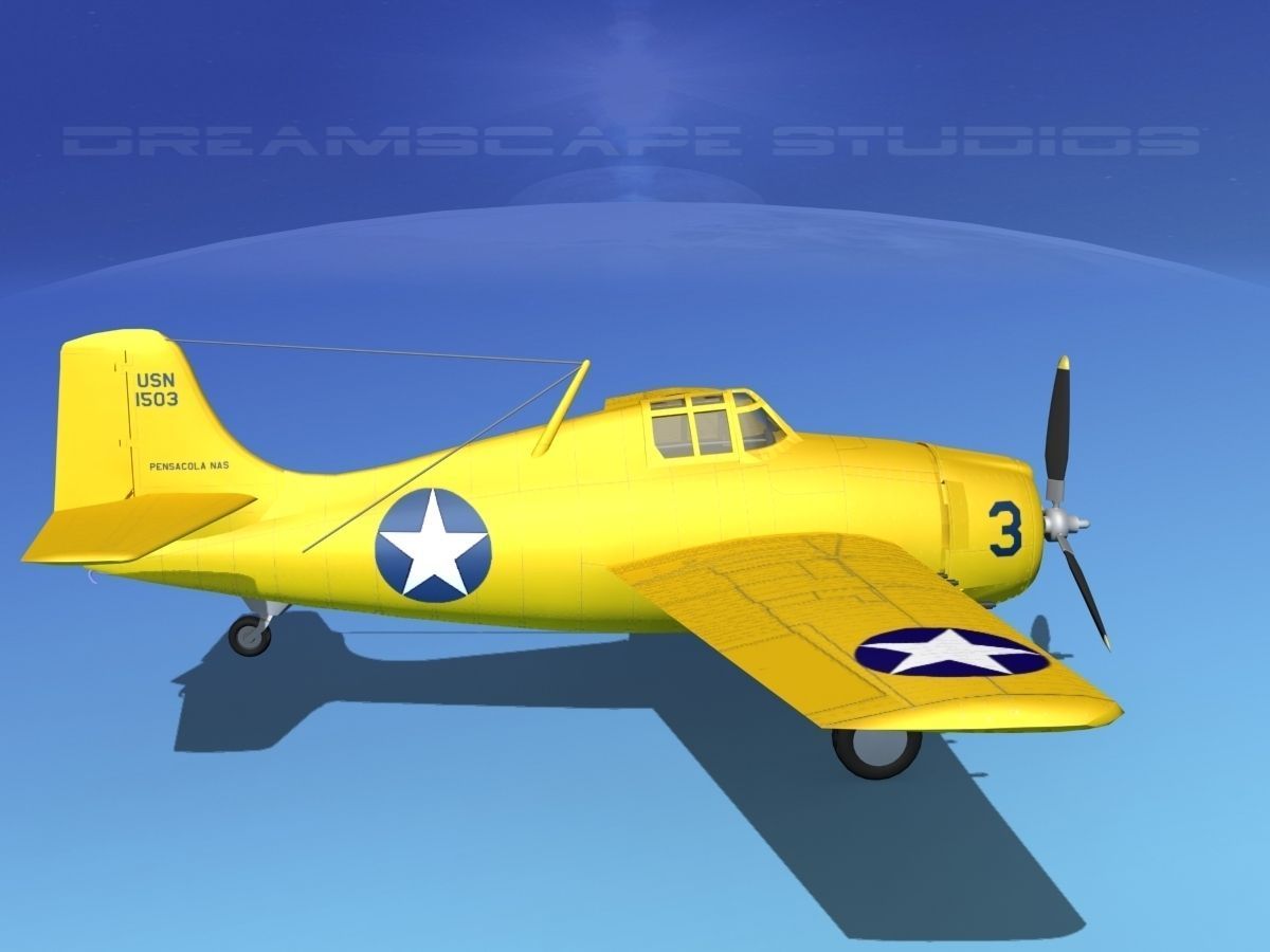 Grumman F4F-3 Wildcat V16 3D model_4